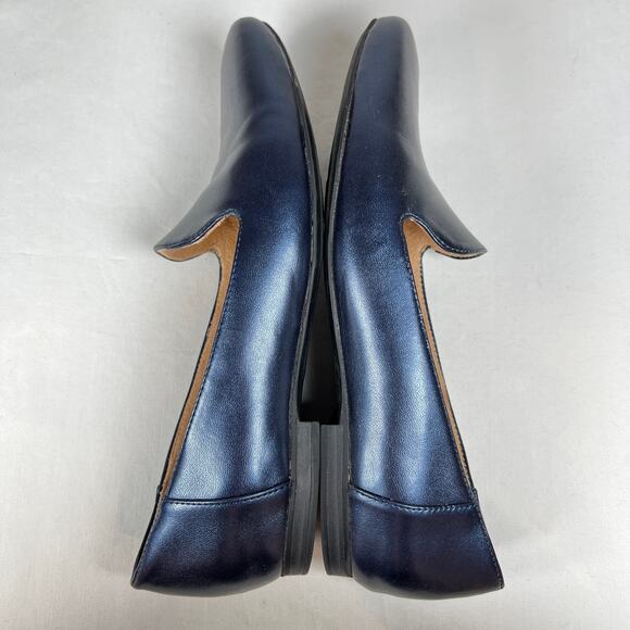 Naturalizer Emeline Slip On Loafer Women's 7.5 Blue Leather Business Travel Shoe - Picture 6 of 11